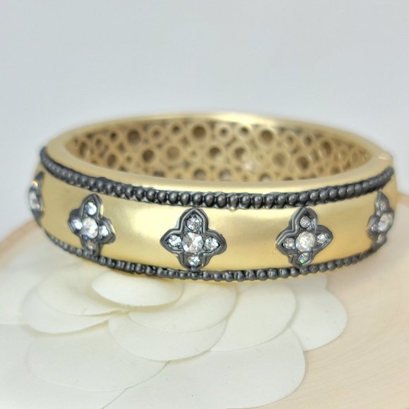 NWT Art Deco Pave CZ Hinged Magnetic Cuff Bangle - Picture 6 of 12